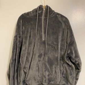 Express velour half zip hoodie